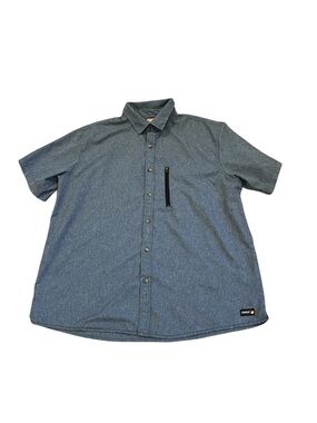 Canada Weather Gear Casual Short-Sleeve Button-Down Shirt in Dusty Blue